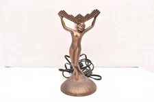 VTG Art Deco Figural Table lamp Nude Woman Dancing Lady Winged Victory  Base