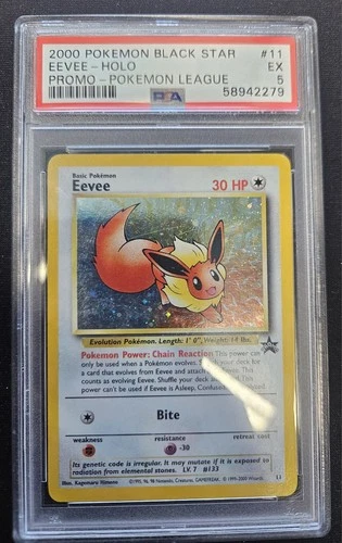 2000 POKEMON BLACK STAR PROMO EEVEE HOLO POKEMON LEAGUE #11 PSA 5