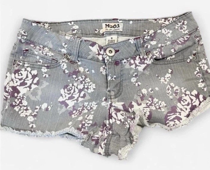 NEUF ! Short short short Mudd denim foncé paillettes dorées