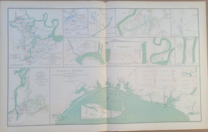 Original Civil War Map Plate LXV – Petersburg, Dutch Gap James R., Texas Coast
