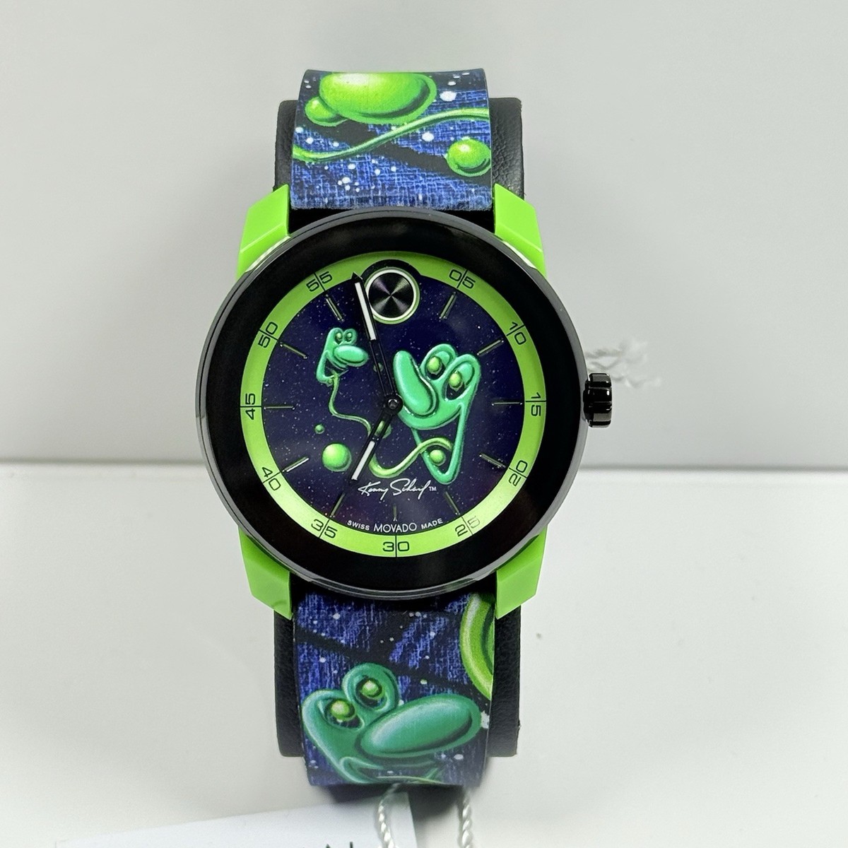 MOVADO X KENNY SCHARF Limited Ed Artist Series Signature Green