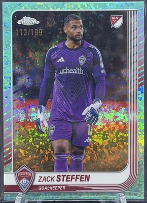 2025 Topps Chrome MLS - Zack Steffen #163 Aqua Refractor /199 Colorado Rapids