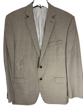 CALVIN KLEIN mens beige gray 100 WOOL sport coat suit jacket blazer 42 R