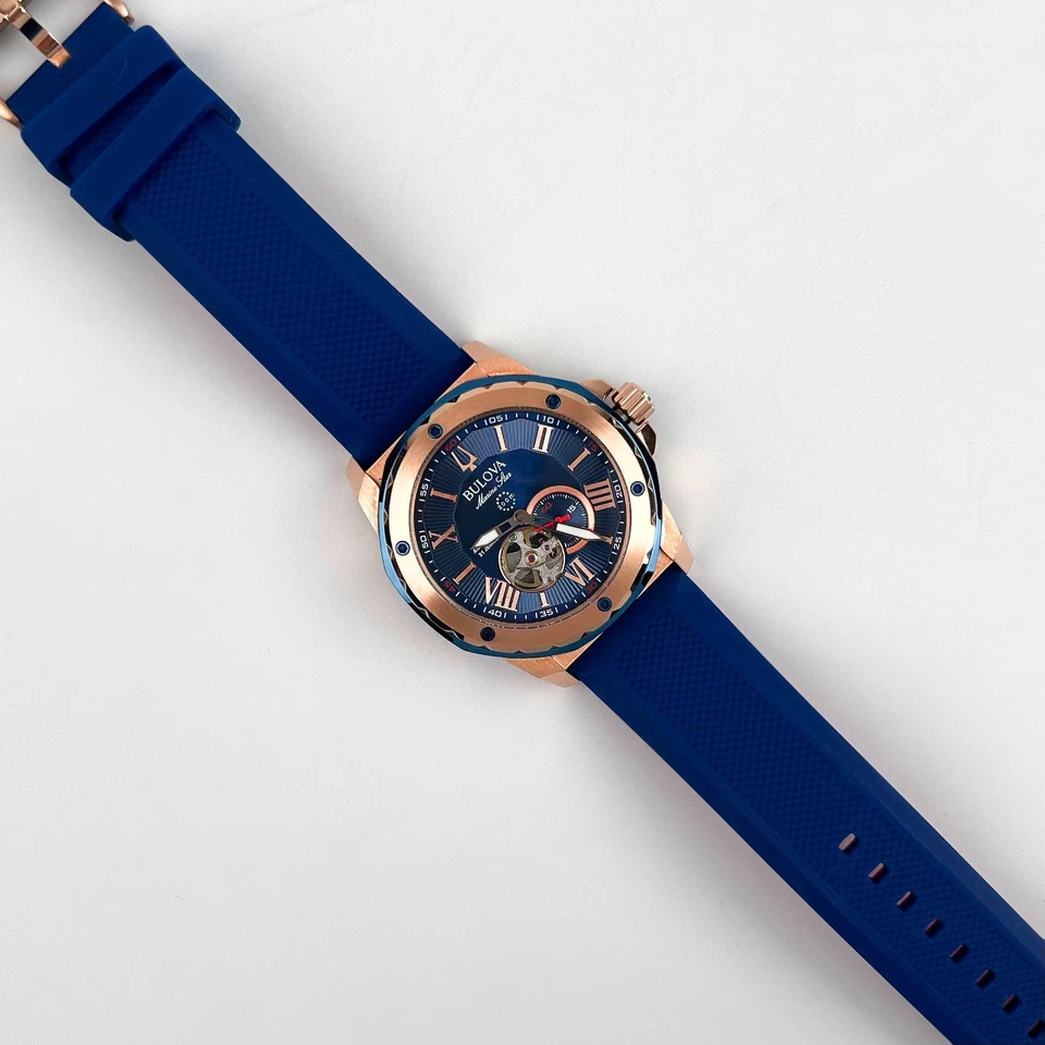 Bulova 98A227 Marine Star Dial Blue Men's Automatic Watch FREE SHIPPING - Image 2 of 4