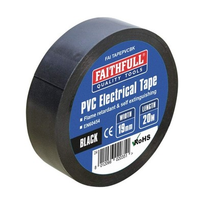 Wasserabweisendes schwarzes PVC-Klebeband 19 mm x 20 m - unverzichtbar für die Reparatur zu Hause