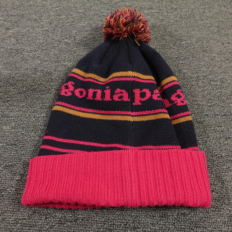 Sombrero Patagonia Gorro Ajustado Talla Única Rosa Azul Marino Tejido Pom Poliéster Reciclado Para Hombres Foto 3 de 4