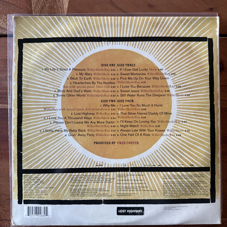 Last Of The Breed Vinyl 2xLP Willie Nelson Merle Haggard Ray Price 2007 VG/VG - Image 2 of 4