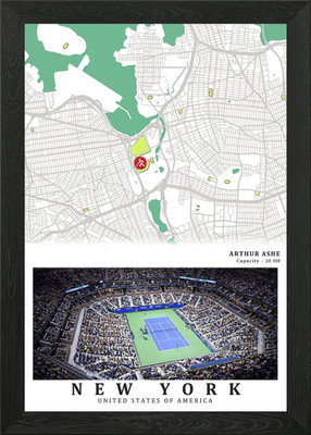 Arthur Ashe Flushing Neu Gerahmtes Wandbild Poster Leinwanddruck Bild