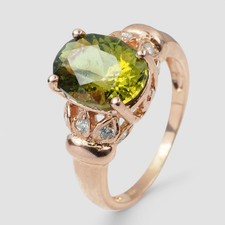 OPULENT NEON GREEN TOURMALINE 2.50CT 925 STERLING SILVER HANDMADE RING SIZE 6.25