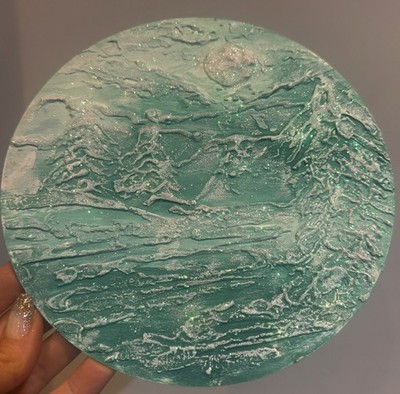 ''Winter'' LiBo Art Gallery Umschlaggröße Glitzer 3D Rund Gemälde 