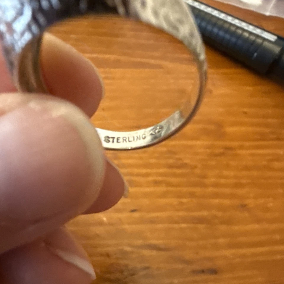 Кольцо с черным жемчугом размер 9 из чистого серебра - Изображение 2 из 2