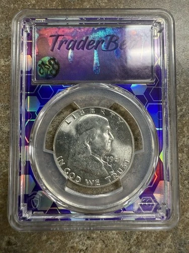 1963-P Franklin Half PCGS MS 64 PURPLE TRADER BEA HOLDER