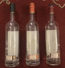 GEORGE T STAGG THOMAS HANDY WLM W LARUE 3 empty bourbon bottles Buffalo Trace