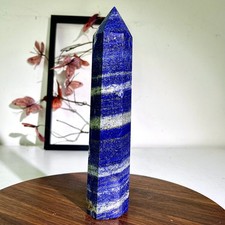 2LB  Natural lapis lazuli crystal obelisk quartz crystal energy column
