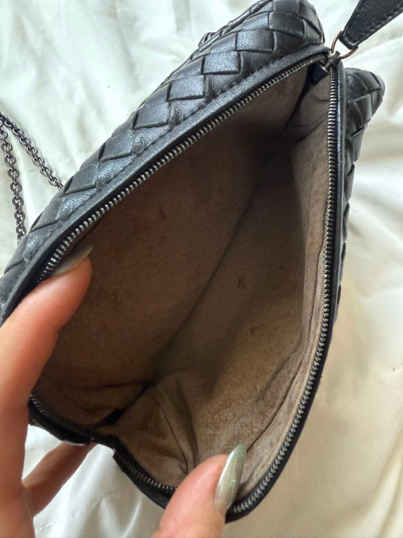 Bottega Veneta black genuine leather shoulder bag rare image 8