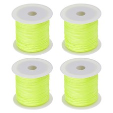 4 Rolls Nylon String Cord 45 Yards 0.4mm Beading Cord, Fluorescent Yellow