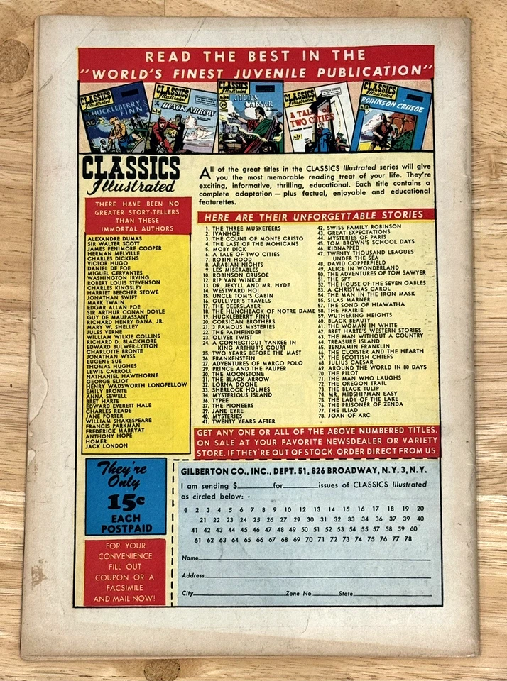 Classics Illustrated TWENTY THOUSAND LEAGUES #47 HRN 78 Comic Book GOOD - Image 2 of 4