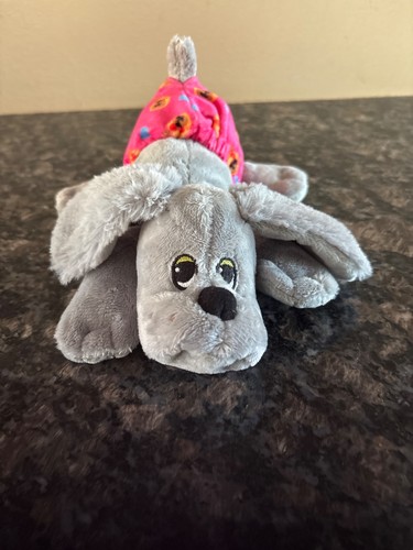 Pound Puppies Puppy Newborns Stuffed Plush Gray Dog Pink Diaper 2023 Hasbro 8"