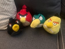 Angry Birds Plush Lot of 4 Official Commonwealth Rovio Red Bomb Chuck Hal