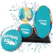 4 Pack Water Skip Ball for Beach Toys, Splash Water Bouncing Ball Beach Ball