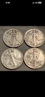 US Silver Half Dollar Coins 1940 1942 1945 1960 Liberty Walking & Franklin