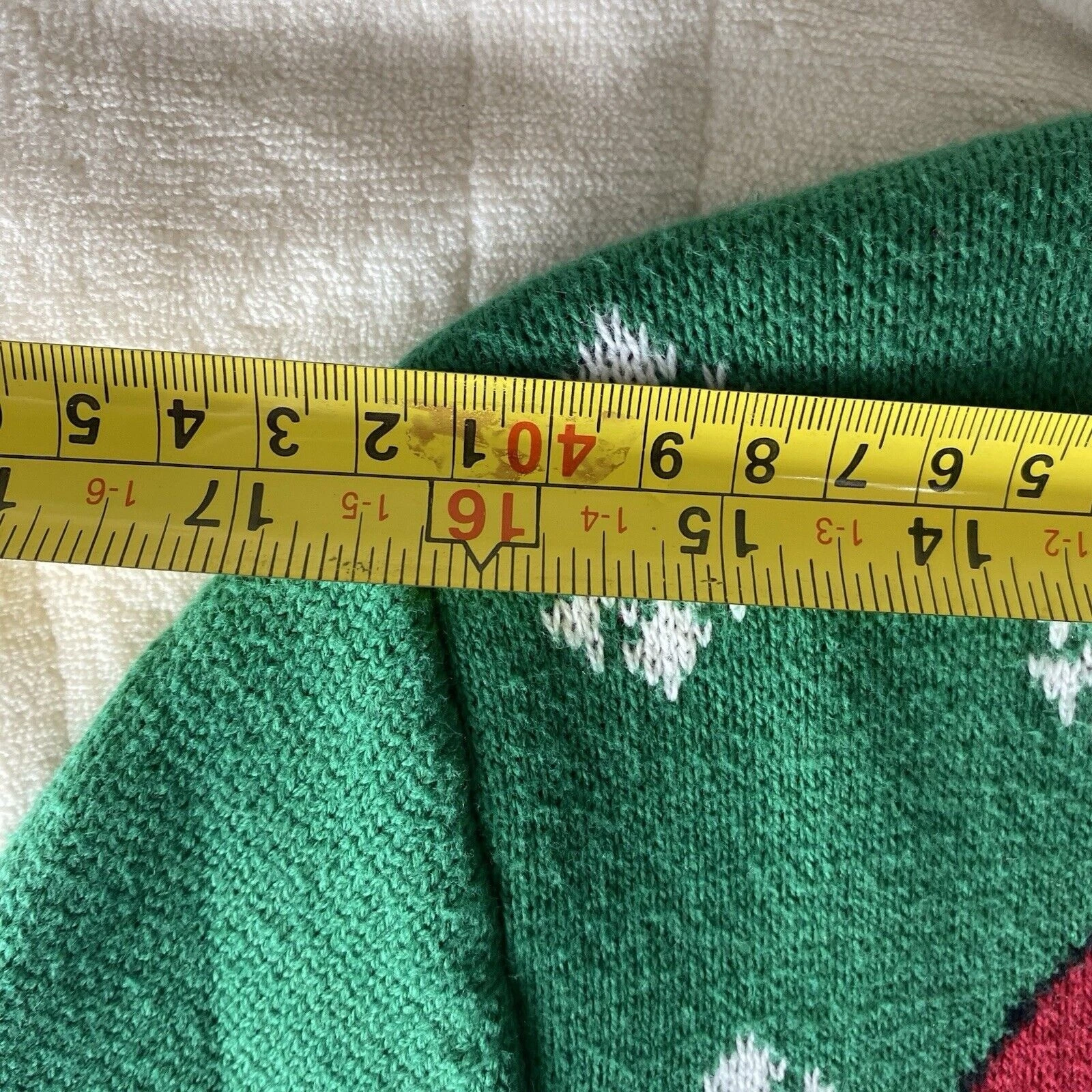 Ugly Christmas Sweater Size Medium Green Santa Snowflake Holiday Cotten Blend