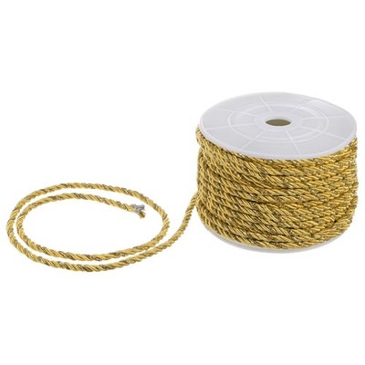 22 Yards Soft Polyester Twisted Rope Trim, 3mm Golden Yellow and Gold for DIY
