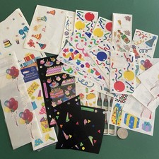 Vtg Sticker Lot- Mrs Grossman s Stickopotomus Meyer- Birthday Celebrations Deco