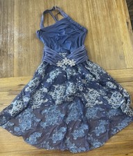 Weissman Lyrical Dance Costume Adult Medium Blue Lace Rhinestone Dress Style
