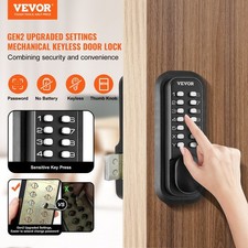 VEVOR Mechanical Keyless Entry Door Lock, 14 Digit Keypad, Outdoor Gate Door Loc