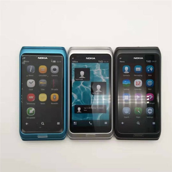 Original Desbloqueado Nokia E7 Deslizable Teclado QWERTY 16GB 3G Wifi Pantalla Táctil 4" Teléfono 2