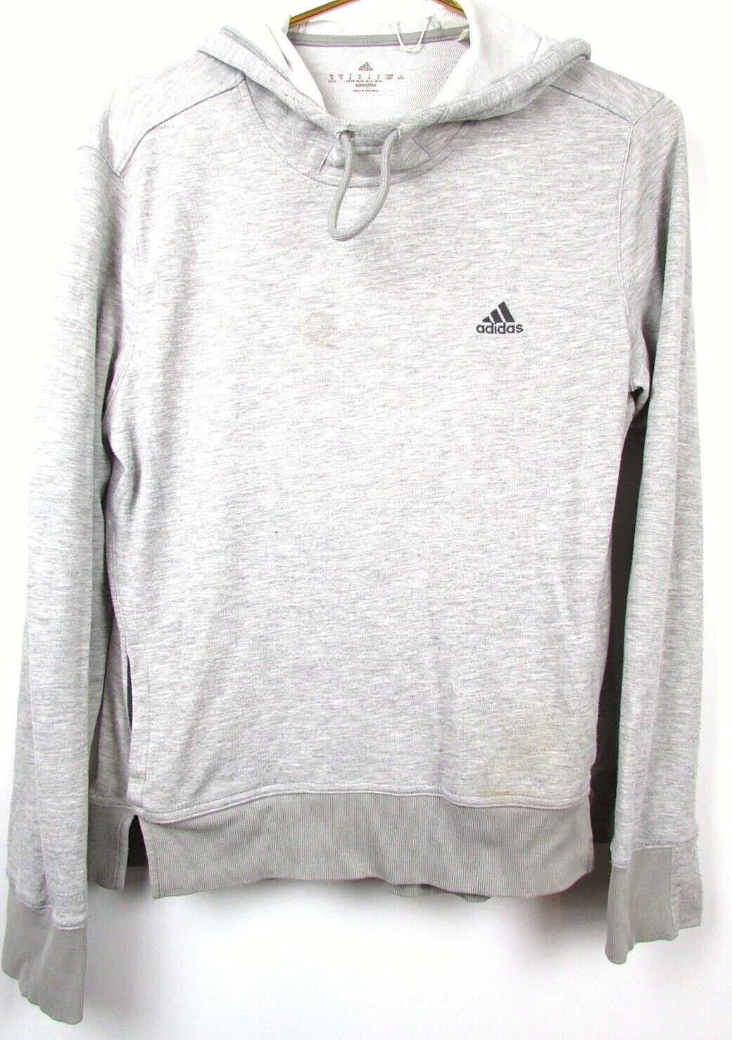 Adidas Hoodie Medium Gray Solid Pullover Casual G… - image 1