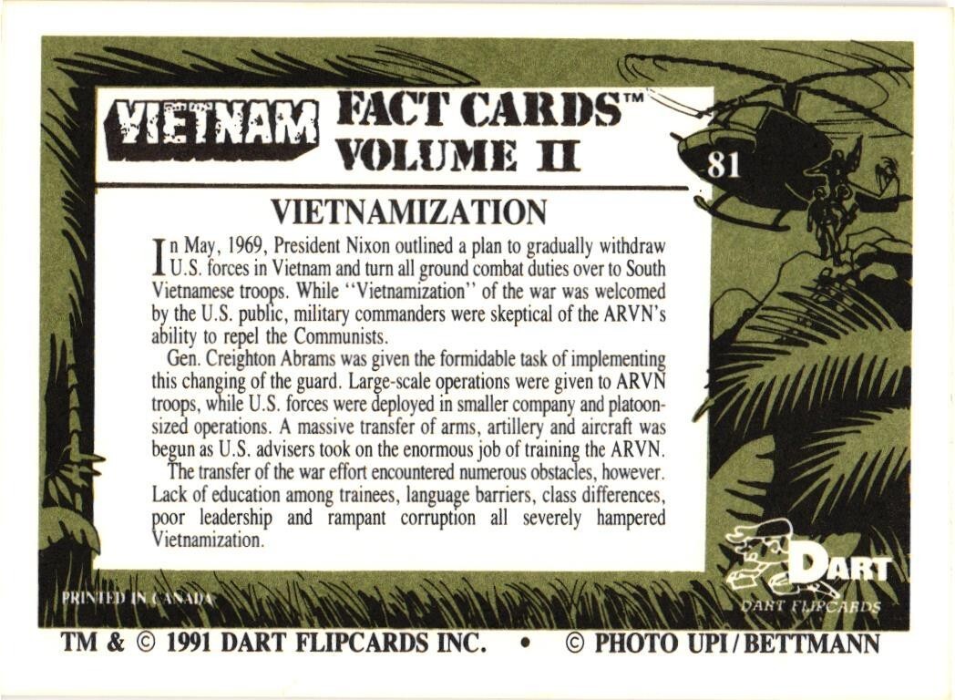 Vietnam Vietnamization Dart Flipcards | eBay