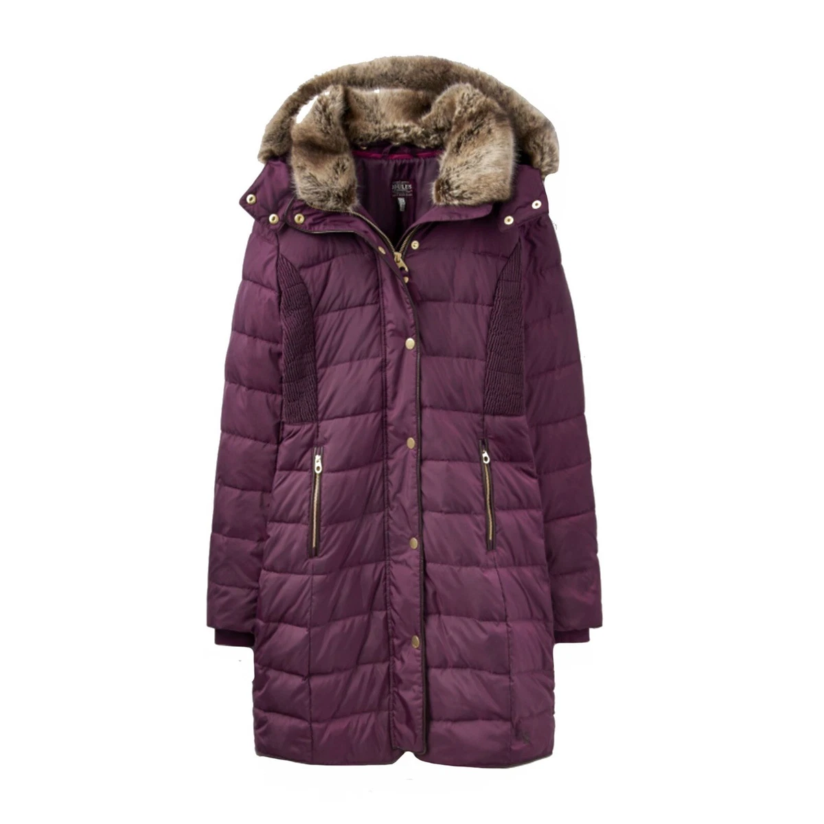 Joules burgundy sale coat