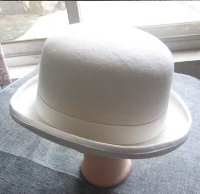 Bowler Derby 100% Wool Folk Curled Brim Hat For Men Women Satin Lined Fashion  A