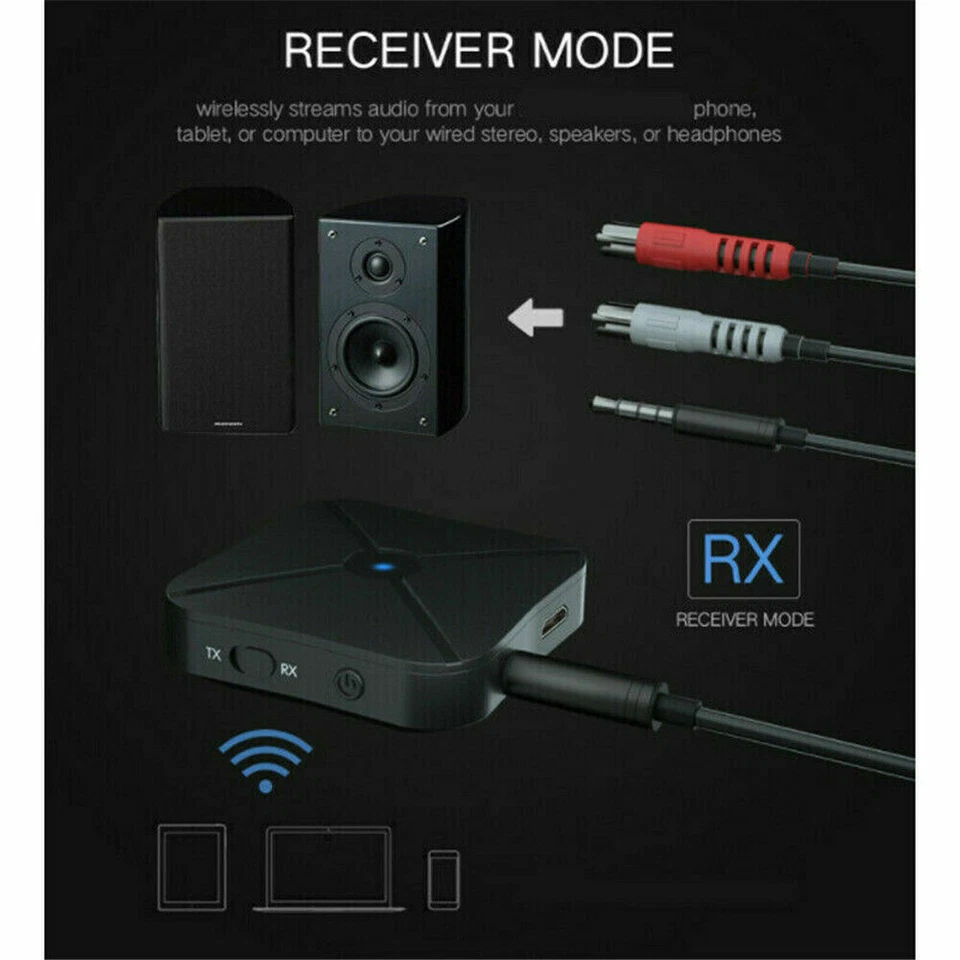 2in1Bluetooth Transmitter Receiver Wireless Adapter TV Home Stereo A2DPAudio lot - Image 2 of 4