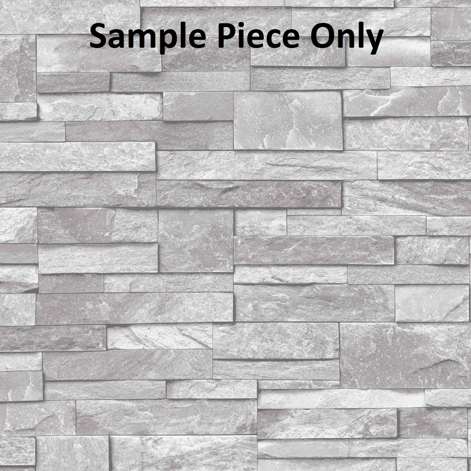 Sample Grey Stone Brick Effect Grandeco