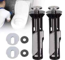 2 6 PCS Heavy Duty Toilet Seat Fastener Bolt kit, Universal Toilet Seat Bolt Kit
