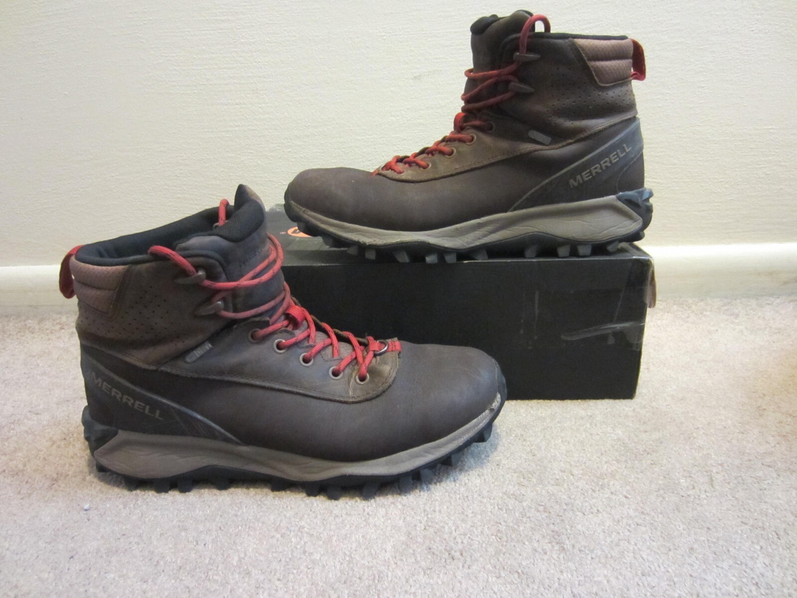 Stivali da trekking invernali uomo 10 Merrell Thermo Kiruna in pelle marrone