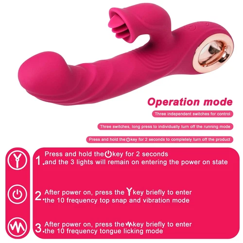 G-Spot-Vibrator-Dildo-Clit-Licking-Suck Tongue Oral-Massager Sex Toys for-Women - Bild 16 von 18