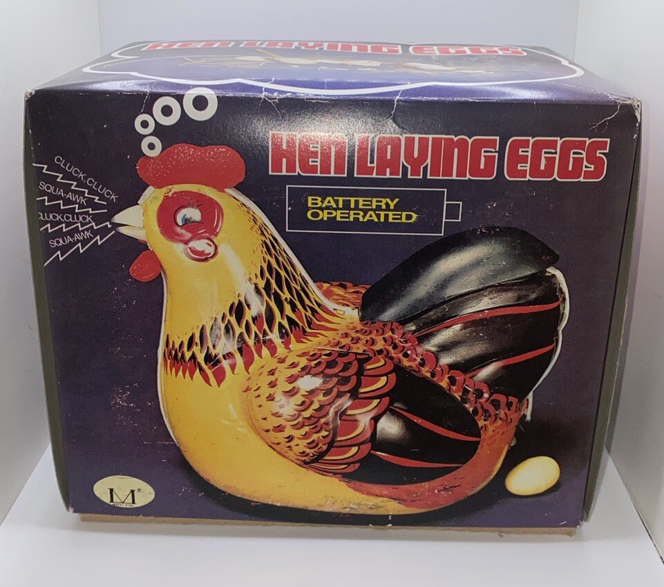 Poule En Tôle à Pile – Vintage 1960 – Poule Qui Pond Des œufs – Jeu ME 610