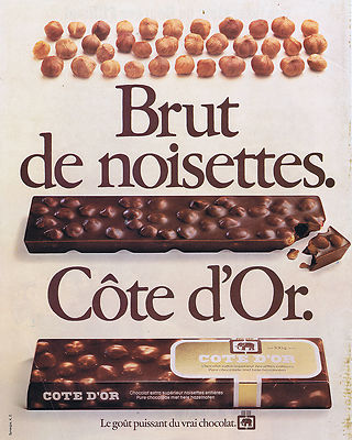 REKLAME WERBUNG 084 1982 GOLD COTE Chocolate roh de noisettes