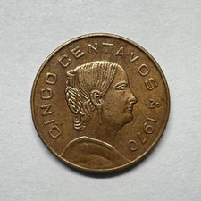 1970 Mexico 5 Centavos - Beautiful Coin - #B-015-B