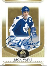 Rick Vaive #80 - 2020-21 SP Signature Edition Legends - Base Gold Foil Auto