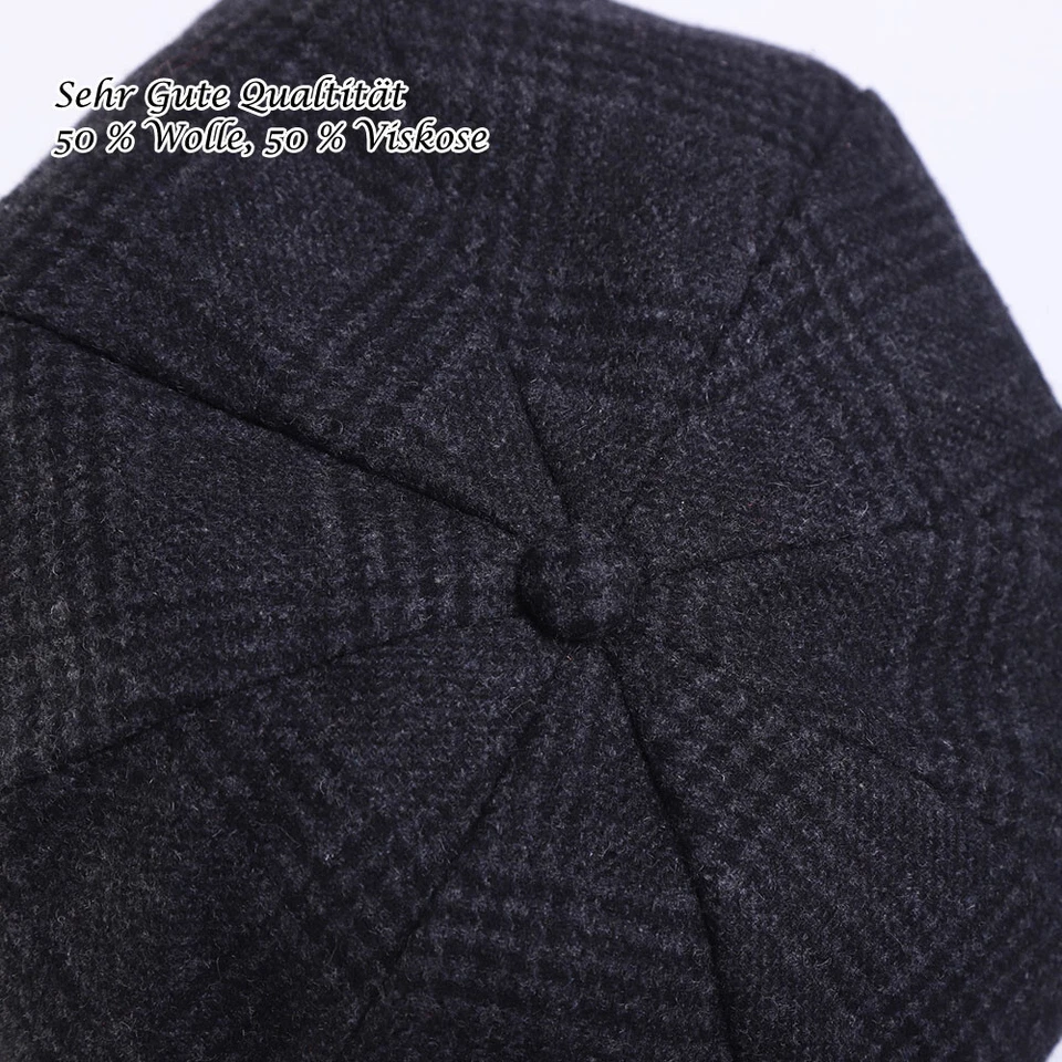 Herren Schirmmützen Schiebermütze Gatsby Mütze Kappe Peaky Blinders Flatcap Cap - Bild 3 von 4
