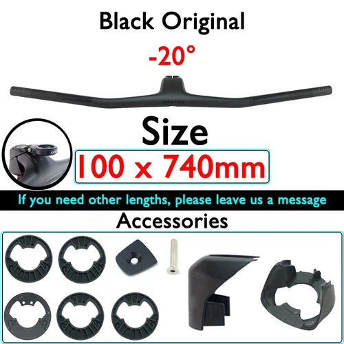 Full Carbon MTB Bicycle Integrated Cockpit Handlebar 740-780mm -20° UD Matte - Picture 11 of 48