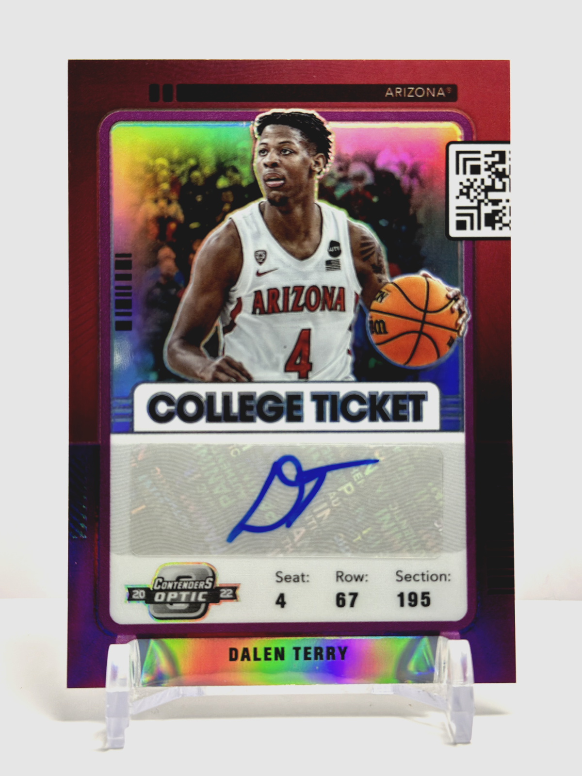2022 Panini Optic Contenders Rookie Red College Ticket Auto Dalen Terry /25