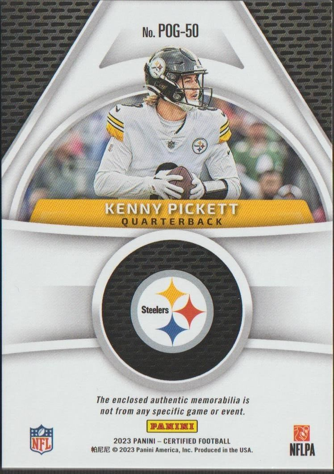 2023 Panini Certified Kenny Pickett Purple Piece of the Game /10 POG