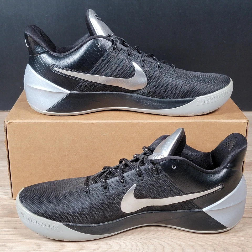 Nike iD Kobe AD Zapatos Para Hombres Talla 12 Negro Plata Baloncesto Atlético 921529-991 Foto 2 de 4