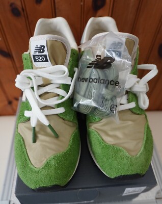 RARE Men's New Balance J.Crew 520  U520JCW Grass Green Hairy sneakers Size 8.5